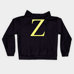 The Letter Z in Shadowed Gold Kids Hoodie